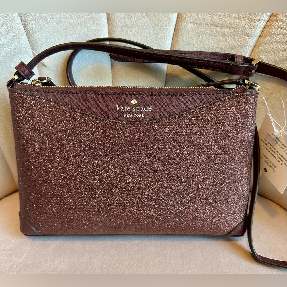 kate spade Glitter Crossbody Bag in Burgundy - NWT